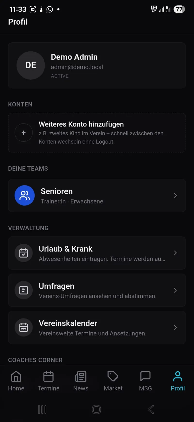 KMCS Total Club Manager App – Screenshot 3