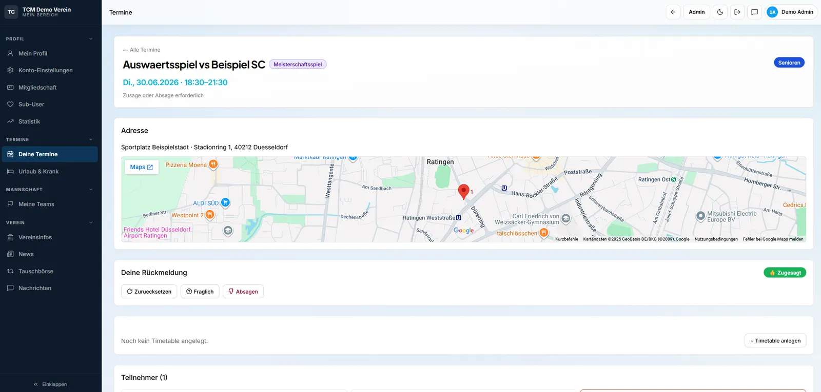 Vereinssoftware KMCS Total Club Manager – Screenshot 8